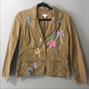 J. Jill floral embroidered jacket blazer